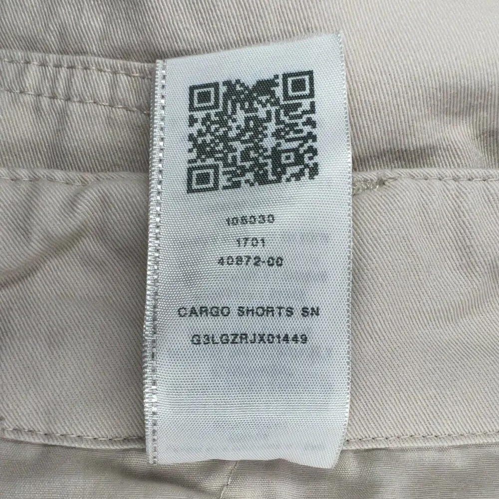 True Religion Cargo Shorts Men's Size 36 Cream Casual Classic Summer Cotton‎